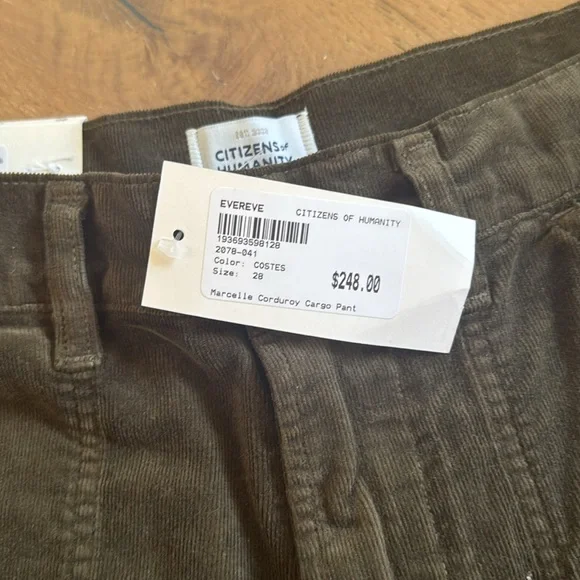 Citizens of Humanity Marcelle Corduroy Cargo Pants Costes Green Size 28 - Picture 8 of 13